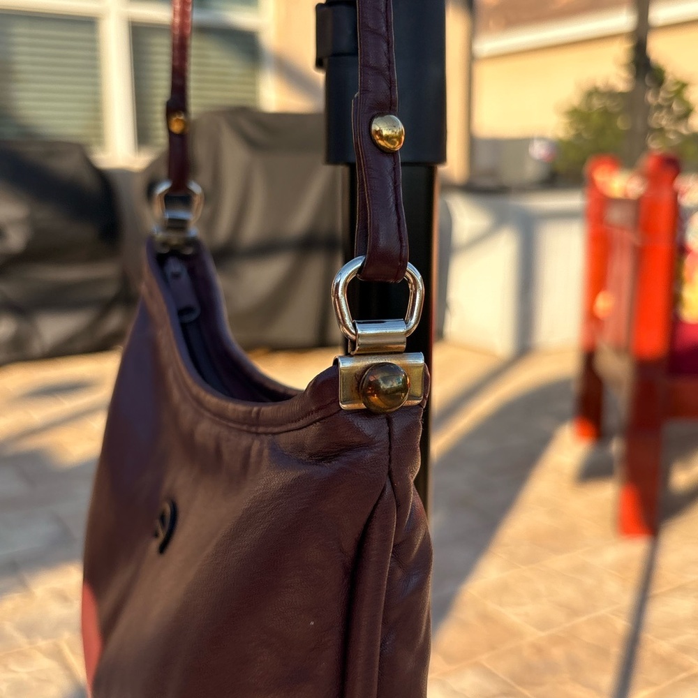 Etienne Aigner Vintage Leather Shoulder Bag | Dark Burgundy | Good Condtion - Picture 8 of 11